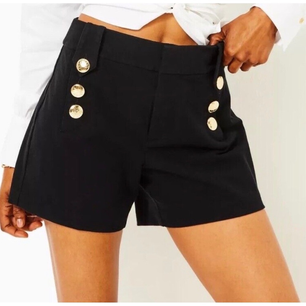 Lilly Pulitzer Parrish High Rise Short Sailor Black 12 classic preppy military